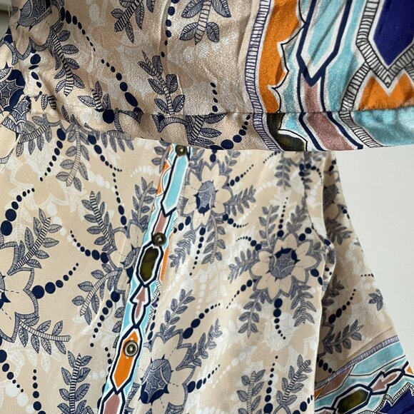 Maeve Anthropologie Sydney Silk Blouse Size 2 Button Down Floral Print Top XS - Picture 14 of 14